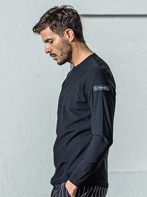 RESOUND CLOTHINGꥵɥ/LOOSE FIT nylon long sleave Tee/BLACK