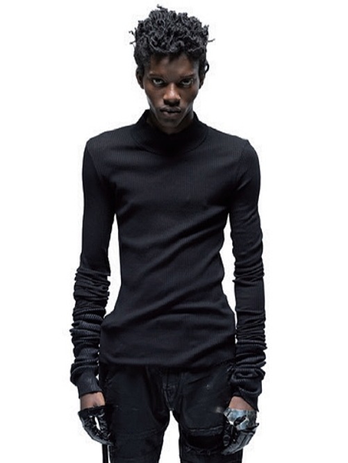 (ͽ)89ͽ/JULIUSꥦ/COTTON/SILK RIB CUT & SEWN6/BLACK