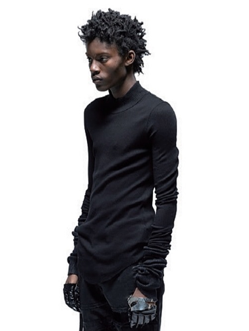 (ͽ)89ͽ/JULIUSꥦ/COTTON/SILK RIB CUT & SEWN6/BLACK