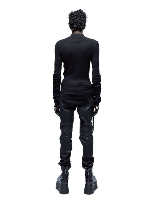 (ͽ)89ͽ/JULIUSꥦ/COTTON/SILK RIB CUT & SEWN6/BLACK