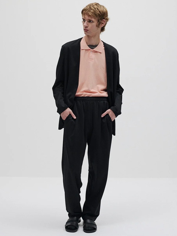 SALE30%OFF/ATTACHMENT�������å�����/COTTON DOUBLE FACE COLLARLESS CARDIGAN/BLACK.