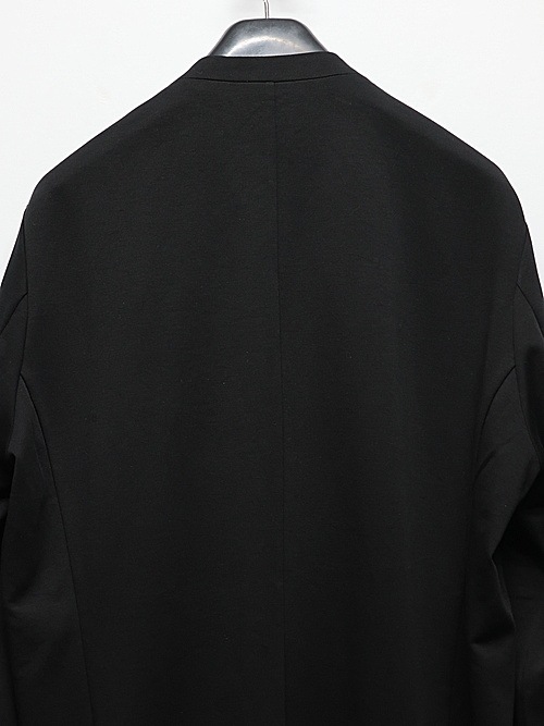 ATTACHMENT�������å�����/COTTON DOUBLE FACE COLLARLESS CARDIGAN/BLACK