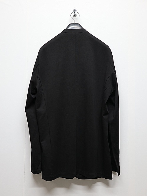 ATTACHMENT�������å�����/COTTON DOUBLE FACE COLLARLESS CARDIGAN/BLACK