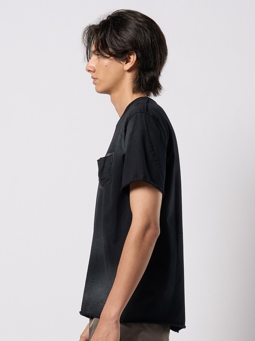 (ͽ���ʡ�3��4������ͽ��/wjk�����֥른��������/spray dye leather pocket-T/black��silver