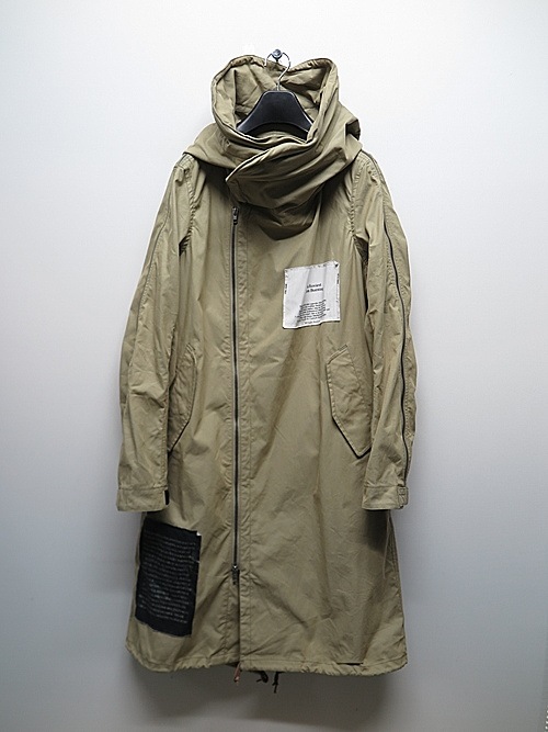 �㴰���nude:masahiko maruyama ���̡���:�ޥ��ҥ��ޥ���/MULTI ZIP MILITARY HOODIE COAT w/PRINTED PATCHES/Beige