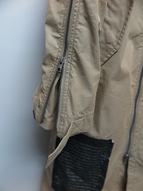 �㴰���nude:masahiko maruyama ���̡���:�ޥ��ҥ��ޥ���/MULTI ZIP MILITARY HOODIE COAT w/PRINTED PATCHES/Beige