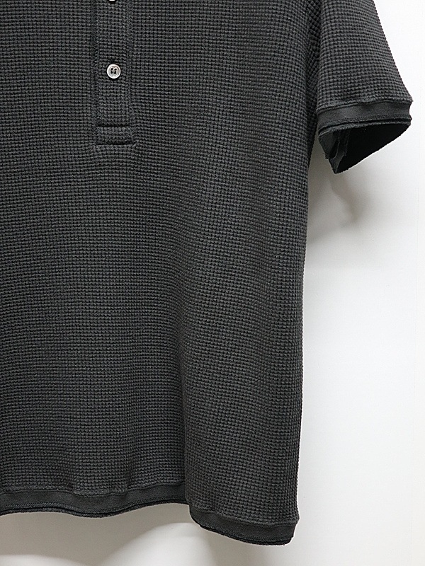 wjk�����֥른��������/waffle henley S/S/black.