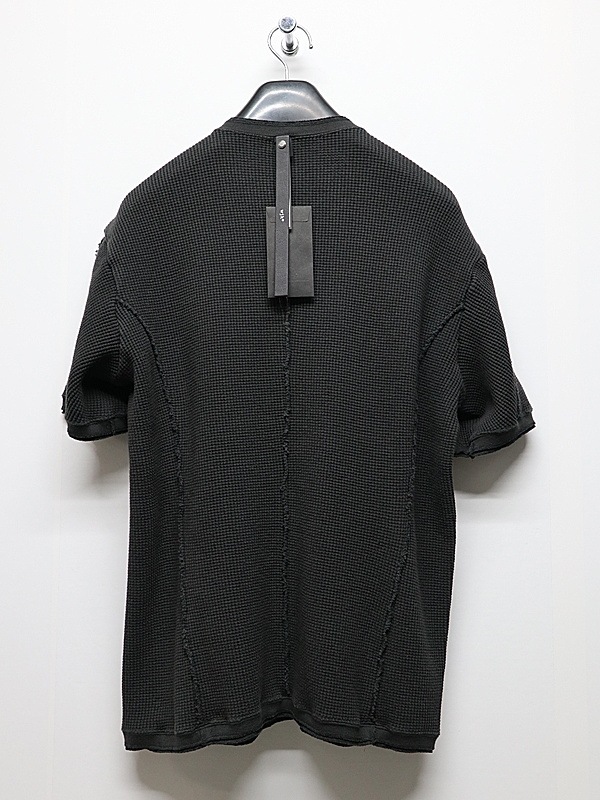 wjk�����֥른��������/waffle henley S/S/black.
