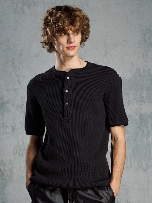 (ͽ���ʡ�5��6������ͽ��/wjk�����֥른��������/waffle henley S/S/black