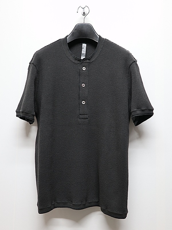 wjk�����֥른��������/waffle henley S/S/black.