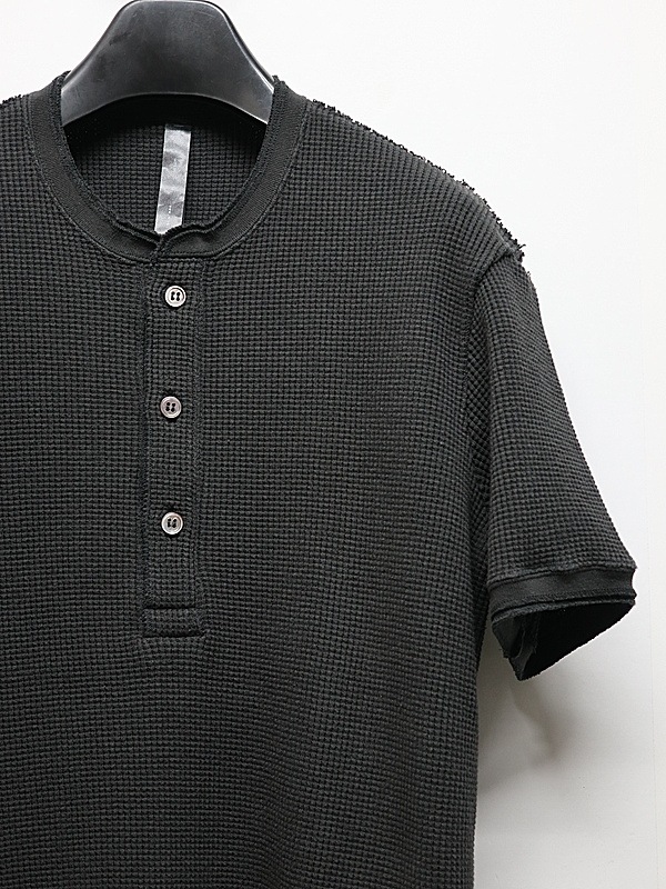 wjk�����֥른��������/waffle henley S/S/black.
