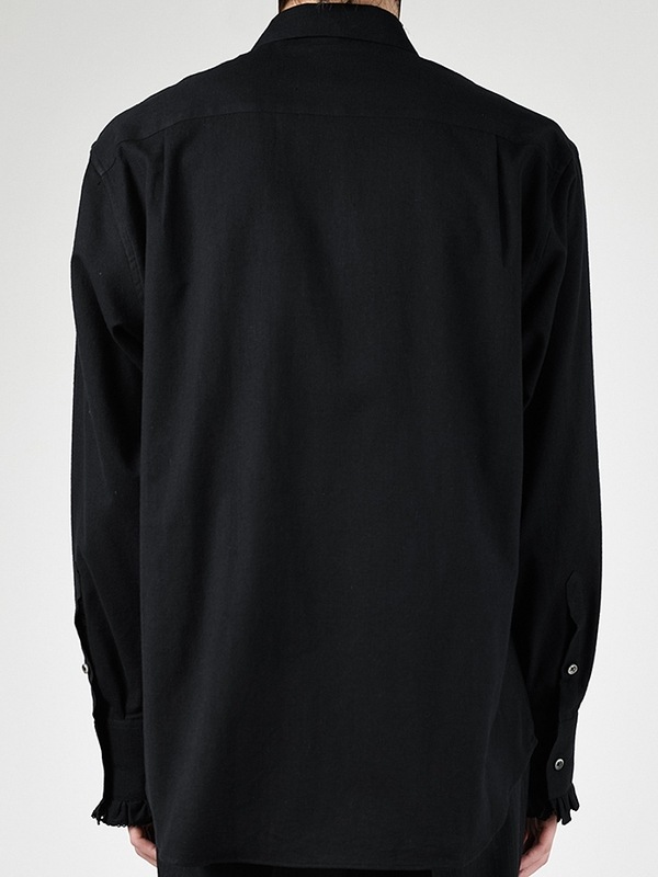 LAD MUSICIAN����å� �ߥ塼�������/KHADI CALICO FRILL SHIRT/BLACK