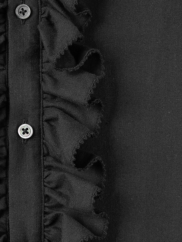 LAD MUSICIAN����å� �ߥ塼�������/KHADI CALICO FRILL SHIRT/BLACK