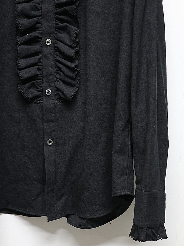 LAD MUSICIAN����å� �ߥ塼�������/KHADI CALICO FRILL SHIRT/BLACK