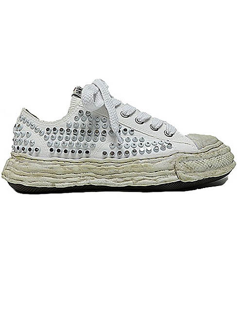 Maison MIHARA YASUHIROPETERSON 23 /Original Sole Studded Paint Canvas Low-Top Sneaker/WHITE