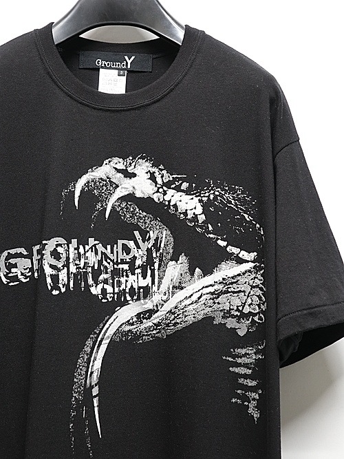 Ground Y�����饦��ɥ磻/20/cotton jesey snake/BLACK