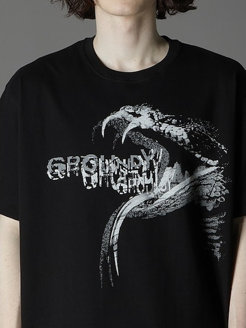 Ground Y�����饦��ɥ磻/20/cotton jesey snake/BLACK