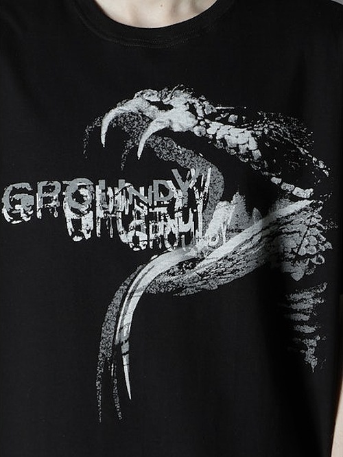 Ground Y�����饦��ɥ磻/20/cotton jesey snake/BLACK