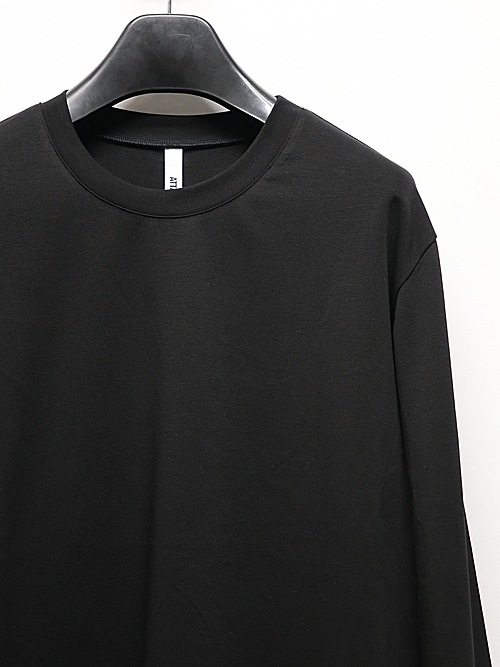 ATTACHMENT�������å�����/COTTON DOUBLE FACE SLIM FIT L/S TEE/BLACK
