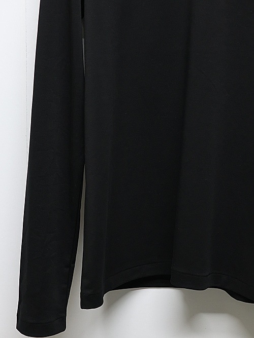 ATTACHMENT�������å�����/COTTON DOUBLE FACE SLIM FIT L/S TEE/BLACK