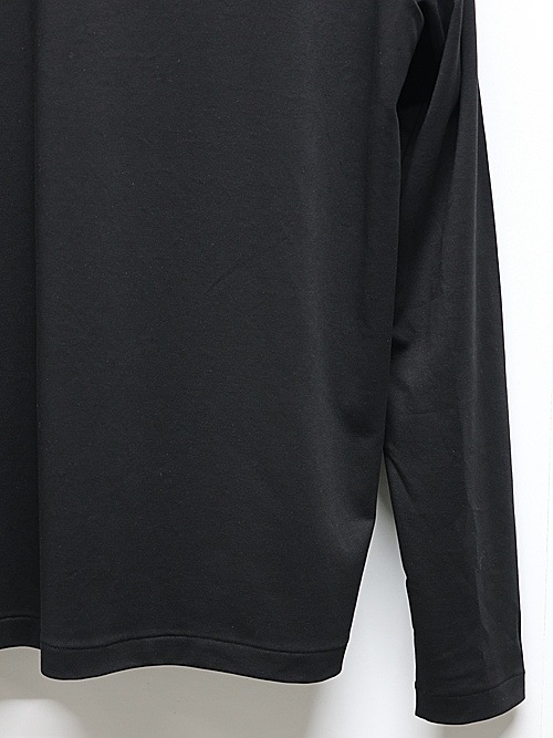 ATTACHMENT�������å�����/COTTON DOUBLE FACE SLIM FIT L/S TEE/BLACK