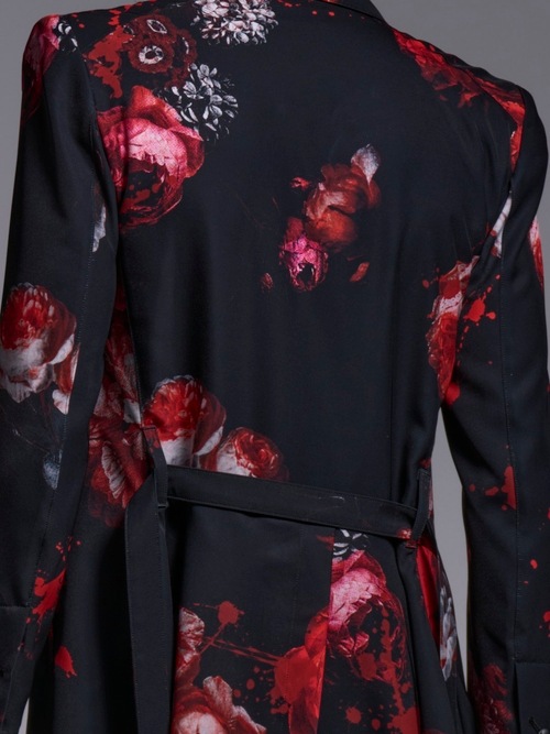 (ͽ���ʡ�5��6������ͽ��/kiryuyrik������奦����奦/Black Flora Gabardine Flare Jacket/Black