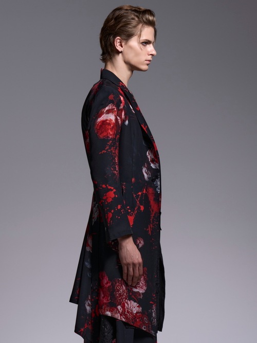 (ͽ���ʡ�5��6������ͽ��/kiryuyrik������奦����奦/Black Flora Gabardine Flare Jacket/Black