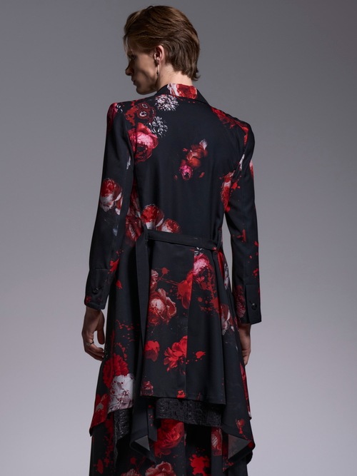 (ͽ���ʡ�5��6������ͽ��/kiryuyrik������奦����奦/Black Flora Gabardine Flare Jacket/Black