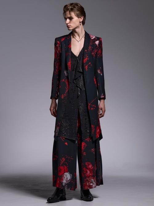 (ͽ���ʡ�5��6������ͽ��/kiryuyrik������奦����奦/Black Flora Gabardine Flare Jacket/Black