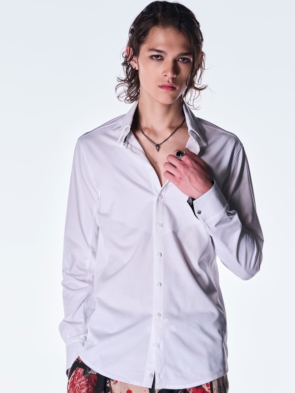 (ͽ���ʡ�9������10������ͽ��/kiryuyrik������奦����奦/Funsy Twill Cuffs Buttom Shirt/White