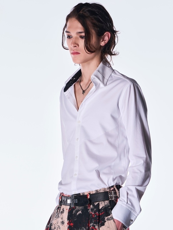 (ͽ���ʡ�9������10������ͽ��/kiryuyrik������奦����奦/Funsy Twill Cuffs Buttom Shirt/White