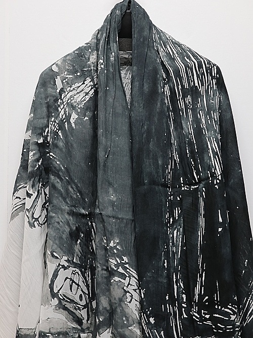 nude:masahiko maruyama ̡:ޥҥޥ/Rayon Chiffon Inkjet Print STOLE/Face Print.