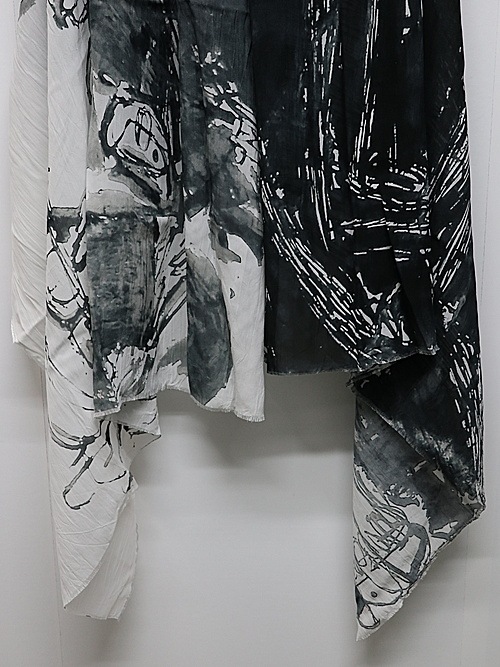 nude:masahiko maruyama ̡:ޥҥޥ/Rayon Chiffon Inkjet Print STOLE/Face Print.