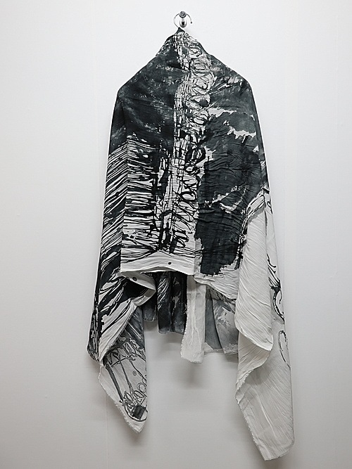 nude:masahiko maruyama ̡:ޥҥޥ/Rayon Chiffon Inkjet Print STOLE/Face Print.