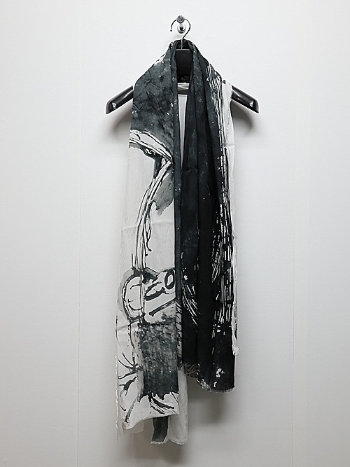 nude:masahiko maruyama ̡:ޥҥޥ/Rayon Chiffon Inkjet Print STOLE/Face Print.
