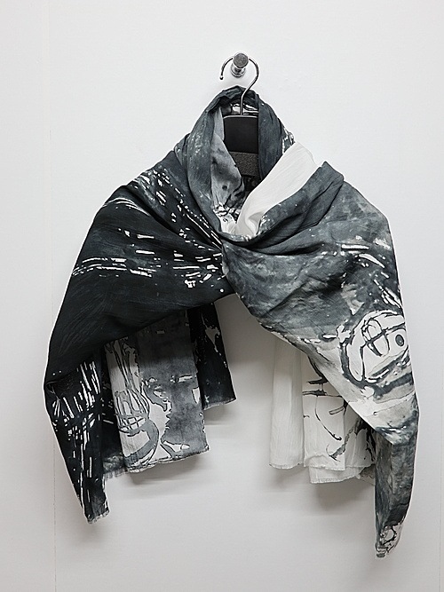 nude:masahiko maruyama ̡:ޥҥޥ/Rayon Chiffon Inkjet Print STOLE/Face Print.