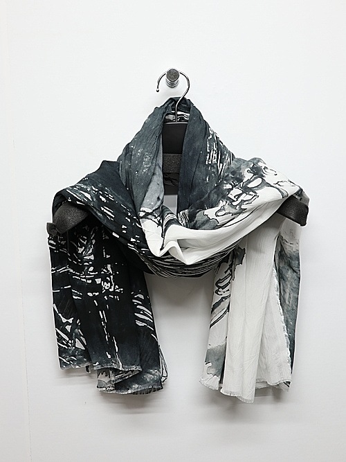 nude:masahiko maruyama ̡:ޥҥޥ/Rayon Chiffon Inkjet Print STOLE/Face Print.