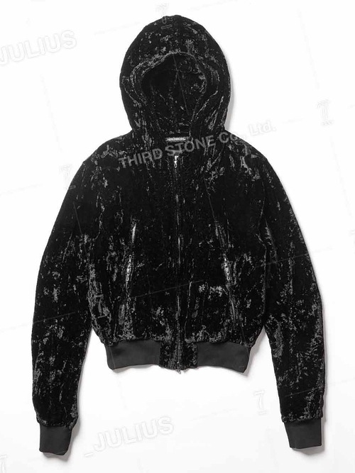 (ͽ)89ͽ/JULIUSꥦ/VISCOSE/CUPRO VELVET BLOUSON5/BLACK