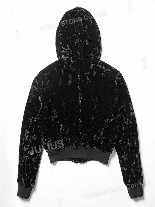 (ͽ)89ͽ/JULIUSꥦ/VISCOSE/CUPRO VELVET BLOUSON5/BLACK