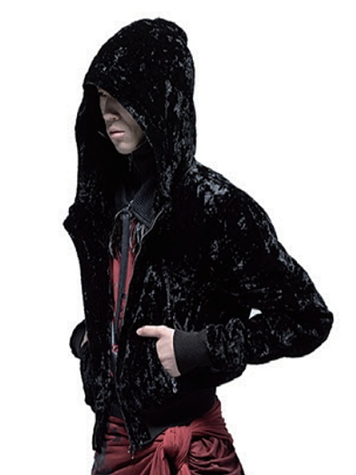 (ͽ)89ͽ/JULIUSꥦ/VISCOSE/CUPRO VELVET BLOUSON5/BLACK