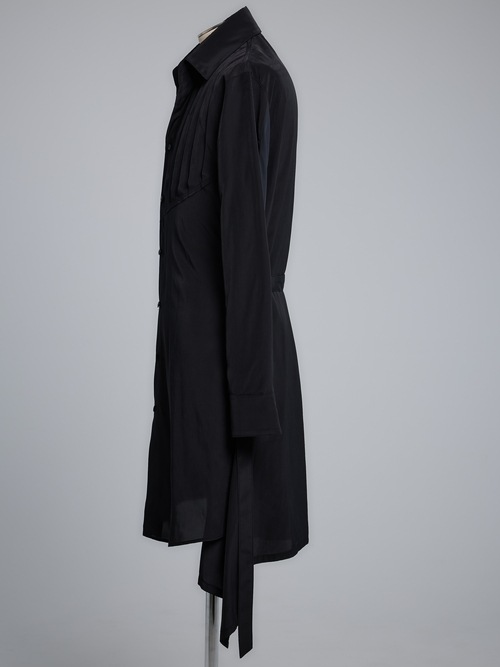 (ͽʡ78ͽ/THE ONENESSͥ/RePE-Tuffeta Pin Tuck Flare Shirt/Black