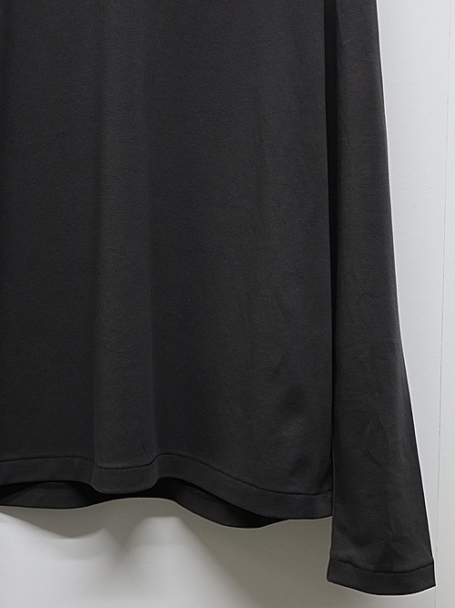ATTACHMENT�������å�����/COTTON DOUBLE FACE SLIM FIT L/S TEE/D.GRAY