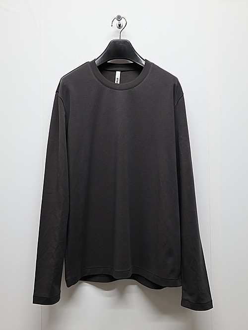 ATTACHMENT�������å�����/COTTON DOUBLE FACE SLIM FIT L/S TEE/D.GRAY