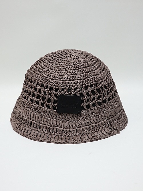 Ground Y�����饦��ɥ磻/PAPER YARN CROCHET HAT/GREY