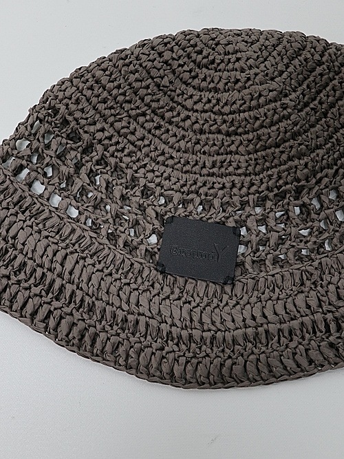 Ground Y�����饦��ɥ磻/PAPER YARN CROCHET HAT/GREY
