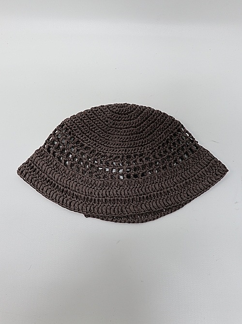 Ground Y�����饦��ɥ磻/PAPER YARN CROCHET HAT/GREY