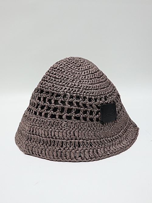 Ground Y�����饦��ɥ磻/PAPER YARN CROCHET HAT/GREY