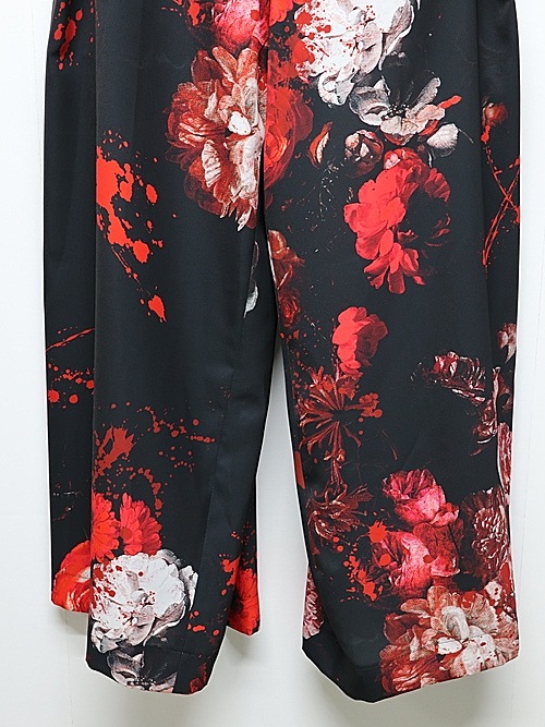 (ͽ���ʡ�5��6������ͽ��/kiryuyrik������奦����奦/Black Flora Gabardine Wide Tuck Slacks/Black