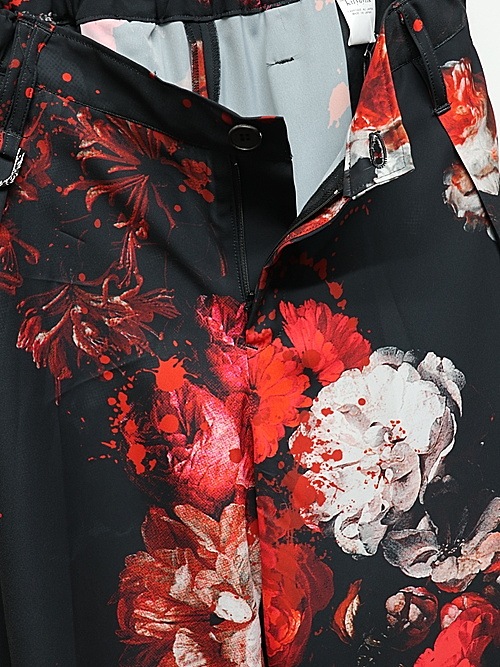 (ͽ���ʡ�5��6������ͽ��/kiryuyrik������奦����奦/Black Flora Gabardine Wide Tuck Slacks/Black