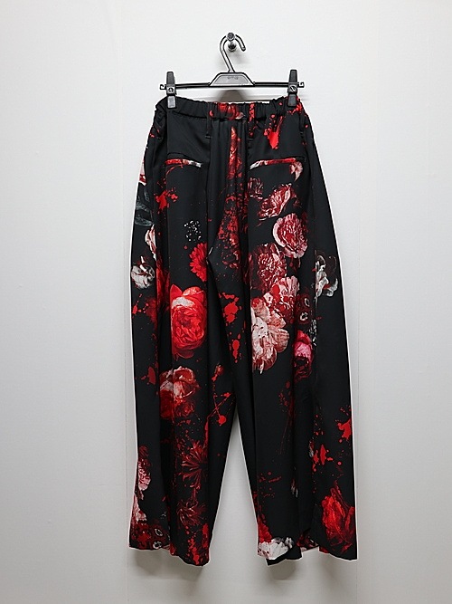 (ͽ���ʡ�5��6������ͽ��/kiryuyrik������奦����奦/Black Flora Gabardine Wide Tuck Slacks/Black